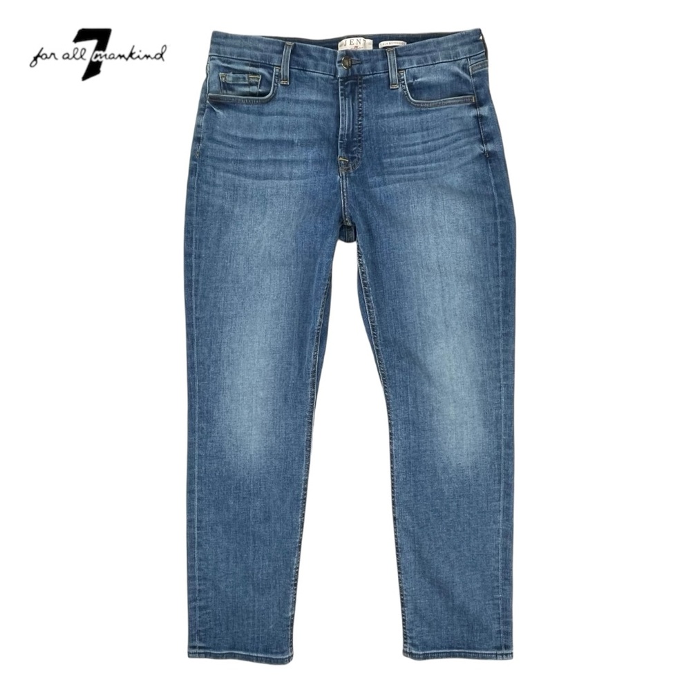 Jen 7 by‎ 7 For All Mankind | Women 12 | Slim Boyfriend Medium Blue Denim Jeans